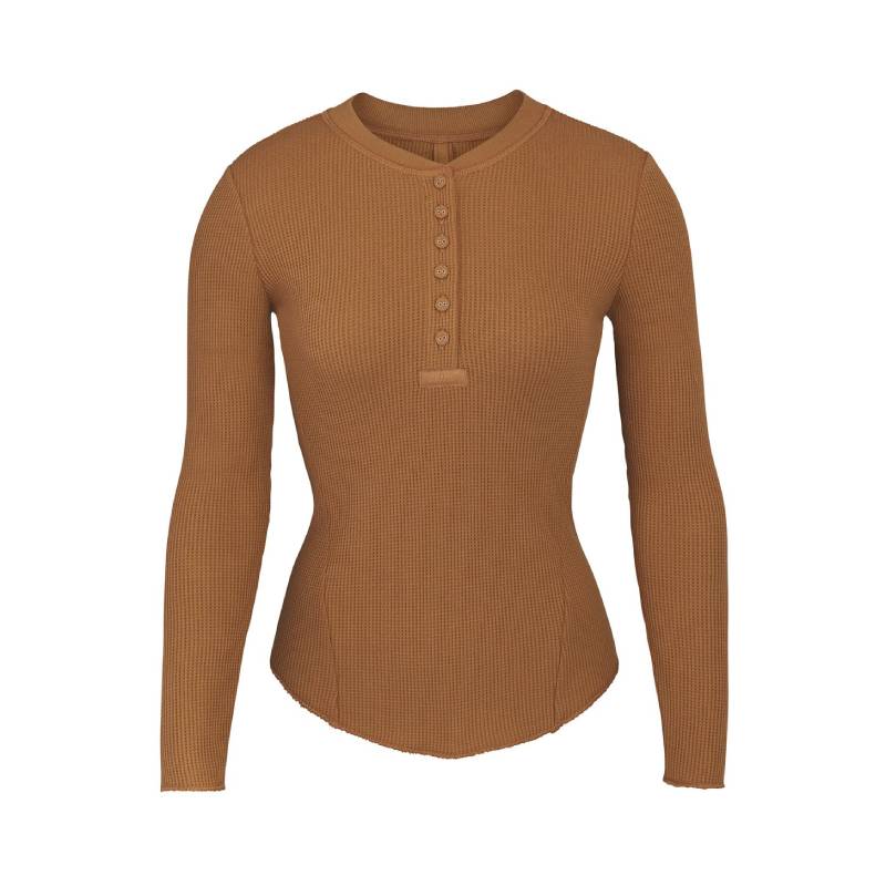 Waffle Long Sleeve Henley